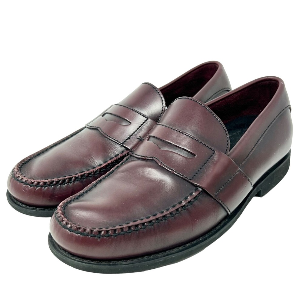Rockport Mens Penny Loafer Burgundy‎ Wine Leather 501843-R06 Size 8.5M